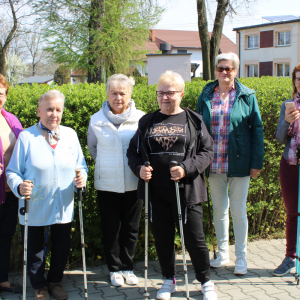 Zajęcia ruchowe na zewnątrz - wyjście z kijkami